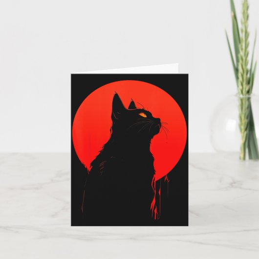 黒猫のハロウィン _ Y スプーキーシーズンの子猫ゴス カード (正面)