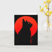 黒猫のハロウィン _ Y スプーキーシーズンの子猫ゴス カード (黄色い花)