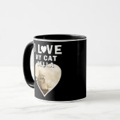 黒猫のハート型写真 名前入り 愛猫グッズ マグカップ (正面左)