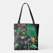黒猫のバイク St. Patrick's Day トートバッグ (裏面)