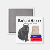 黒猫のバックトゥスクール マグネット (正面/裏面)