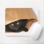 黒猫のバッグ マウスパッド (マウス)