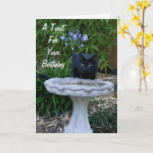 黒猫のバースデー・カード2 カード (黄色い花)