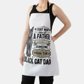 黒猫のパパ レトロ風の彫刻Tシャツデザイン_1 エプロン (インサイチュ)