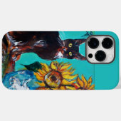 黒猫のヒマワリターコイズCase-M Case-Mate iPhoneケース (裏面 (横))