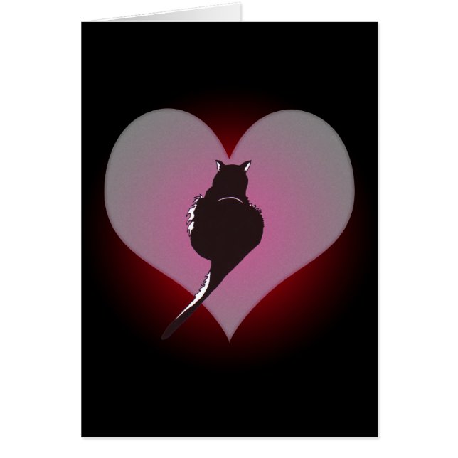 黒猫のヒョウ私のハートカード (正面)