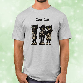 黒猫のビンテージ・ミュージシャン Tシャツ