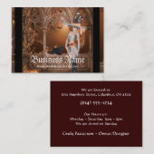 黒猫のファンタジーの名刺を持つ魔法使い 名刺 (正面/裏面)