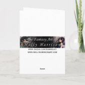 黒猫のファンタジーの芸術のハロウィンの魔法使い カード (裏面)