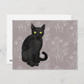 黒猫のフローラ ポストカード (正面/裏面)