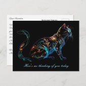 黒猫のプラズマ鮮やか猫 ポストカード (正面/裏面)