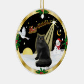 黒猫のペルシャ猫 セラミックオーナメント (右)