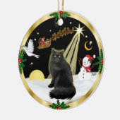 黒猫のペルシャ猫 セラミックオーナメント (左)