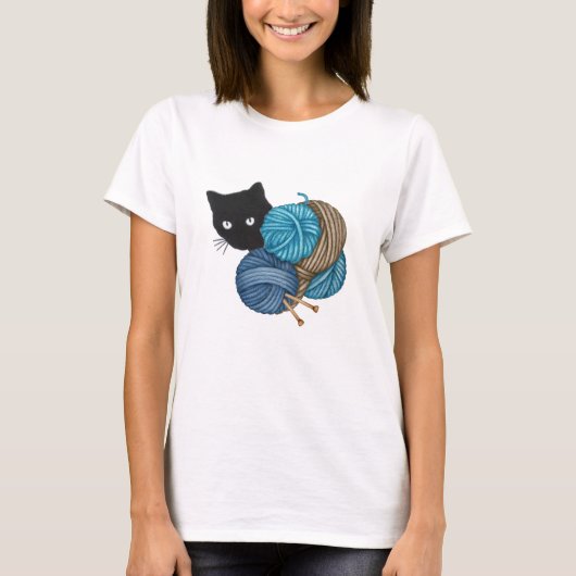黒猫のボール Tシャツ (正面)