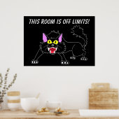 黒猫のポスターは部屋を出ないで ポスター (キッチン)