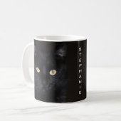 黒猫のポートレート コーヒーマグカップ (正面左)