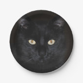 黒猫のポートレート ペーパープレート (正面)