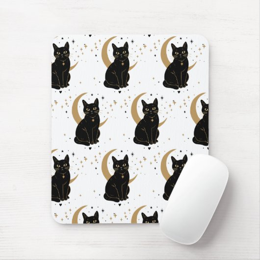 黒猫のマウスパッド マウスパッド (マウス)