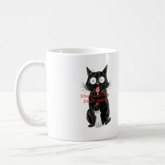 黒猫のマグカップ コーヒーマグカップ (左)
