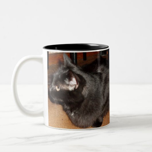黒猫のマグカップ ツートーンマグカップ (左)
