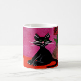 黒猫のマグ コーヒーマグカップ