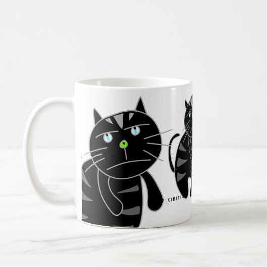 黒猫のマグ コーヒーマグカップ (左)