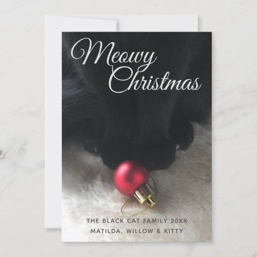 黒猫のメウィーなクリスマスカード (正面)