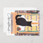 黒猫のメリークリスマスを過ごす ポストカード (正面/裏面)