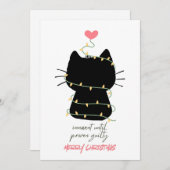 黒猫のメリークリスマスカード シーズンカード (正面/裏面)