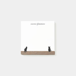 黒猫のモモダンノグラム名がシルエット表示 ポストイット