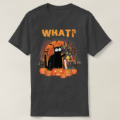 黒猫のユーモア殺人ハロウィーン費用 Tシャツ (デザイン正面)