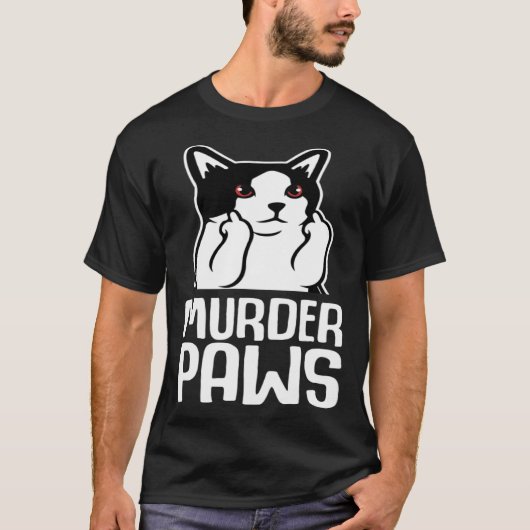 黒猫のユーモア 路地猫 クールな猫 Tシャツ (正面)