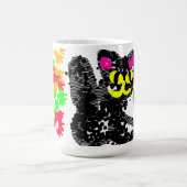 黒猫のラインの秋 コーヒーマグカップ (中央)