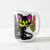 黒猫のラインの秋 コーヒーマグカップ (正面右)