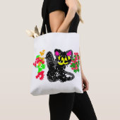 黒猫のラインの秋 トートバッグ (クローズアップ)