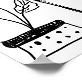 黒猫のリラックス植物ジャングル ポスター (角)