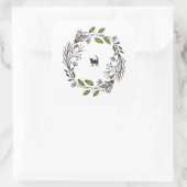 黒猫のリースシール スクエアシール (バッグ)