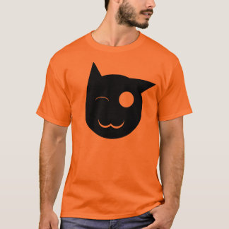 黒猫のワイシャツのまばたき Tシャツ
