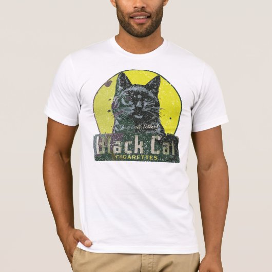 黒猫のヴィンテージ Tシャツ (正面)