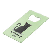 黒猫の不機嫌な一日 クレジットカード栓抜き (正面アングル)