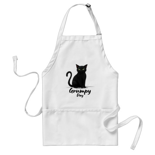黒猫の不機嫌な一日 スタンダードエプロン (正面)