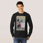 黒猫の人の暗く長い袖のTシャツ Tシャツ (正面フル)
