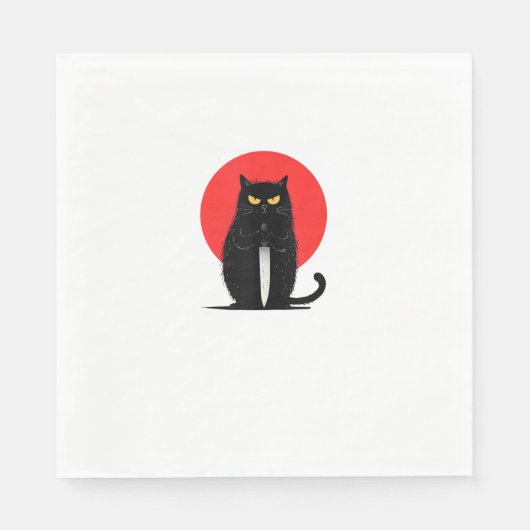 黒猫の人殺し連続殺人犯ハロウィングラフィック スタンダードランチョンナプキン (正面)