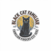 黒猫の使い魔 ビンテージ ハロウィン レスキュー デザイン シール (正面)