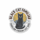 黒猫の使い魔 ビンテージ ハロウィン レスキュー デザイン シール (正面)