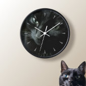 黒猫の写真の壁掛け時計 ラウンド壁時計