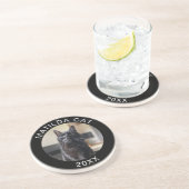 黒猫の写真名と年のペットカスタムコースター コースター (側面)