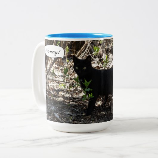 黒猫の写真 ツートーンマグカップ (正面左)