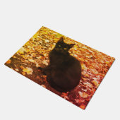 黒猫の写真 ドアマット (アングル)