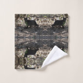 黒猫の写真 バスタオルセット (ウォッシュタオル)